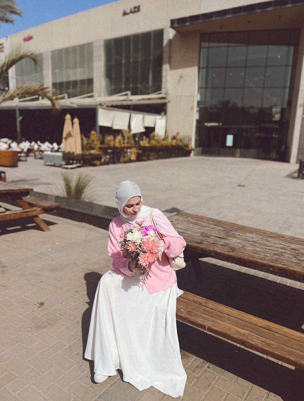 Linen cloche Skirt in White