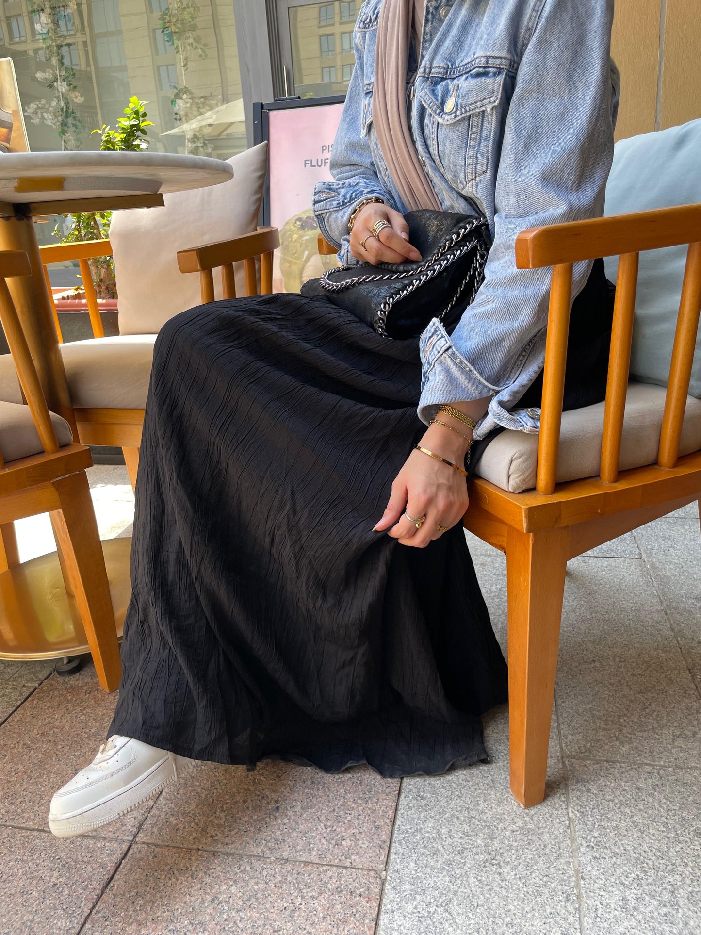 Crushed skirt in Black