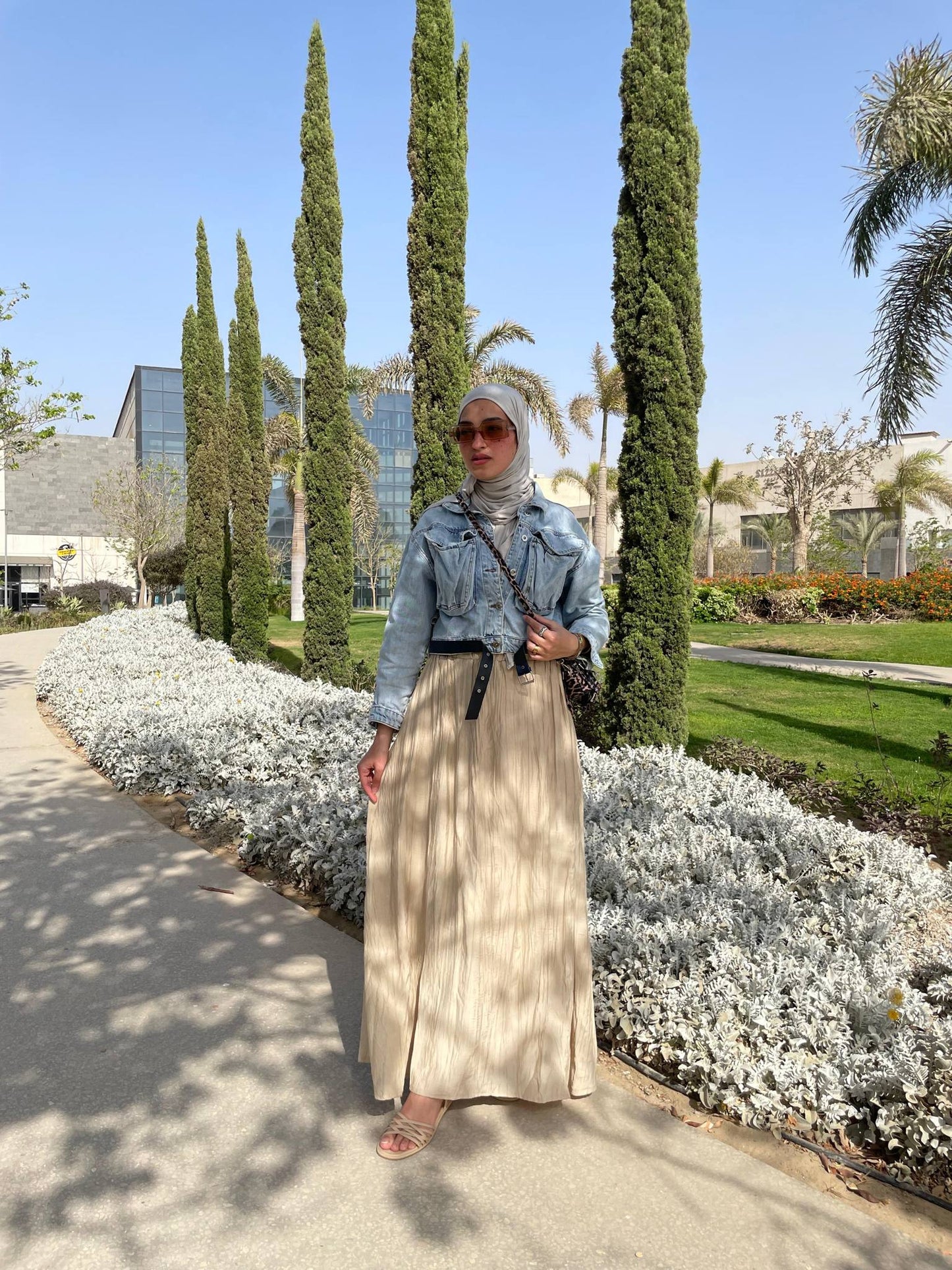 Crushed Skirt in Beige