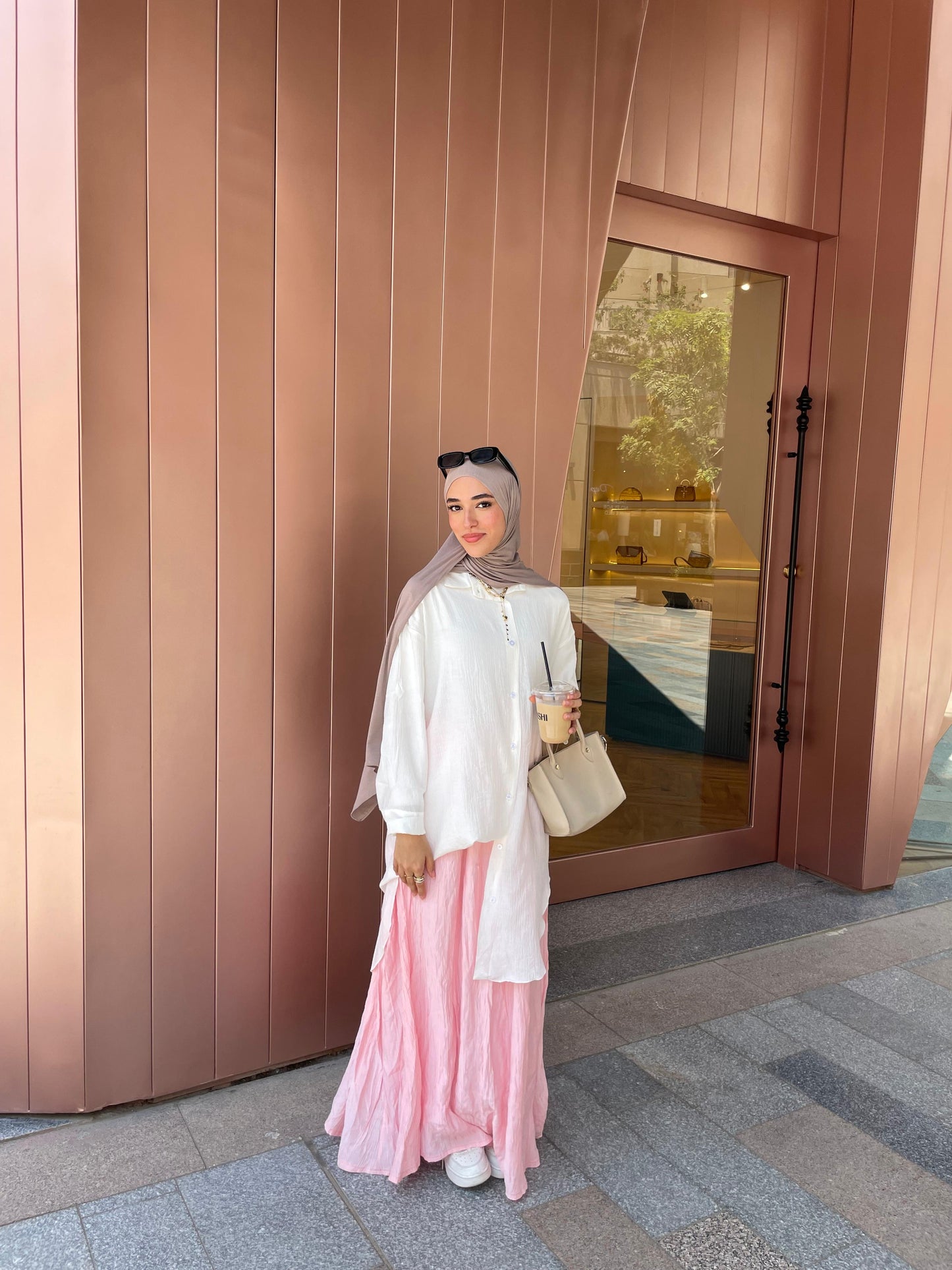 Crushed Skirt in Rose Pink