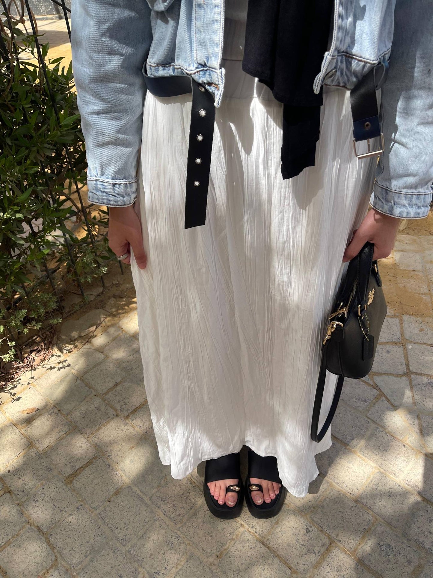 Crushed Skirt in white