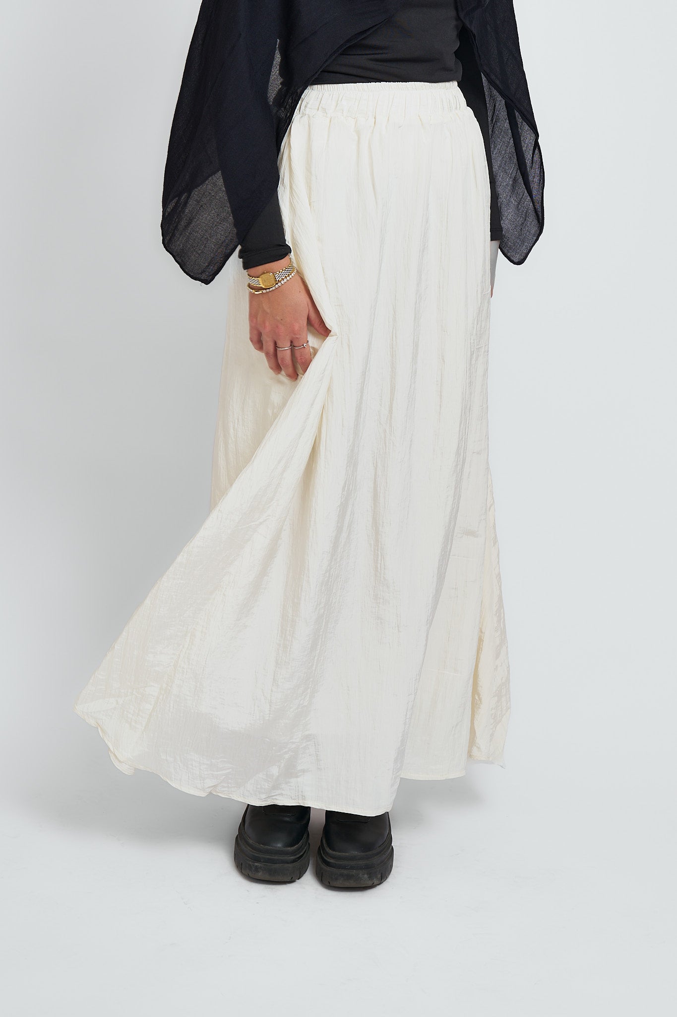 Crushed skirt In white