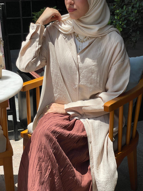 Crushed skirt In Chocolate Brown