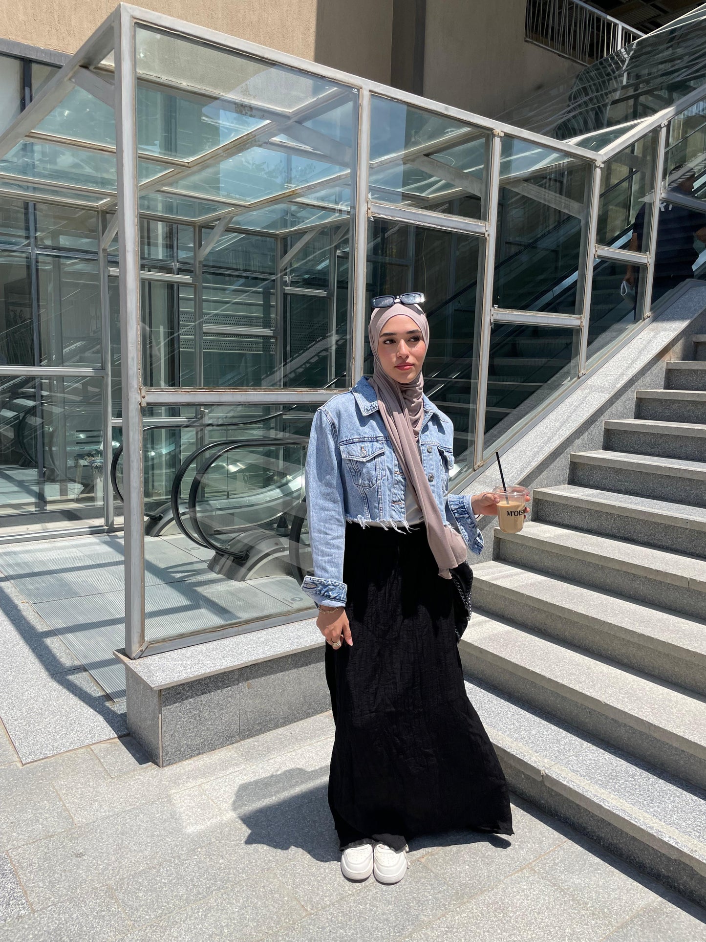 Crushed skirt in Black