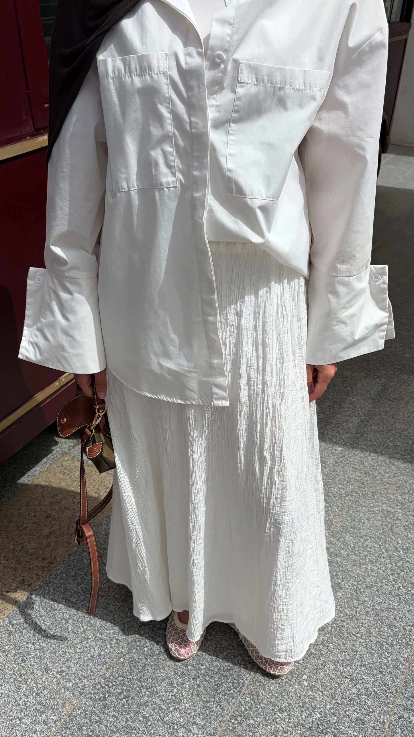 Crushed skirt In white