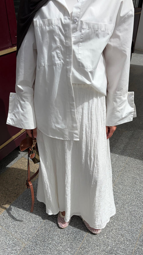 Crushed skirt In white