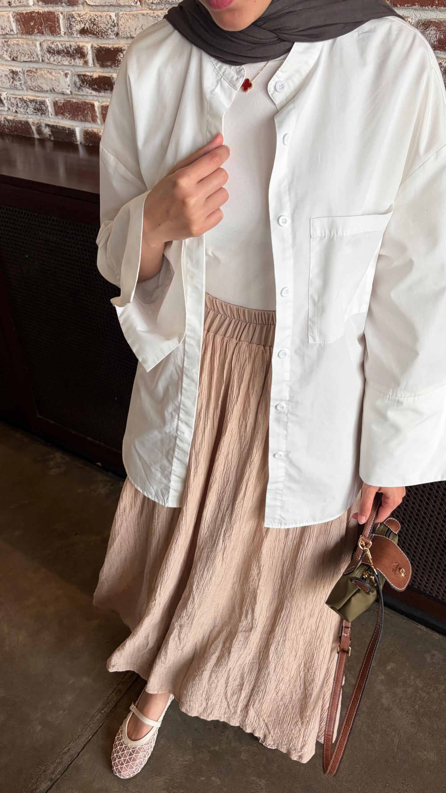 Crushed skirt In Beige