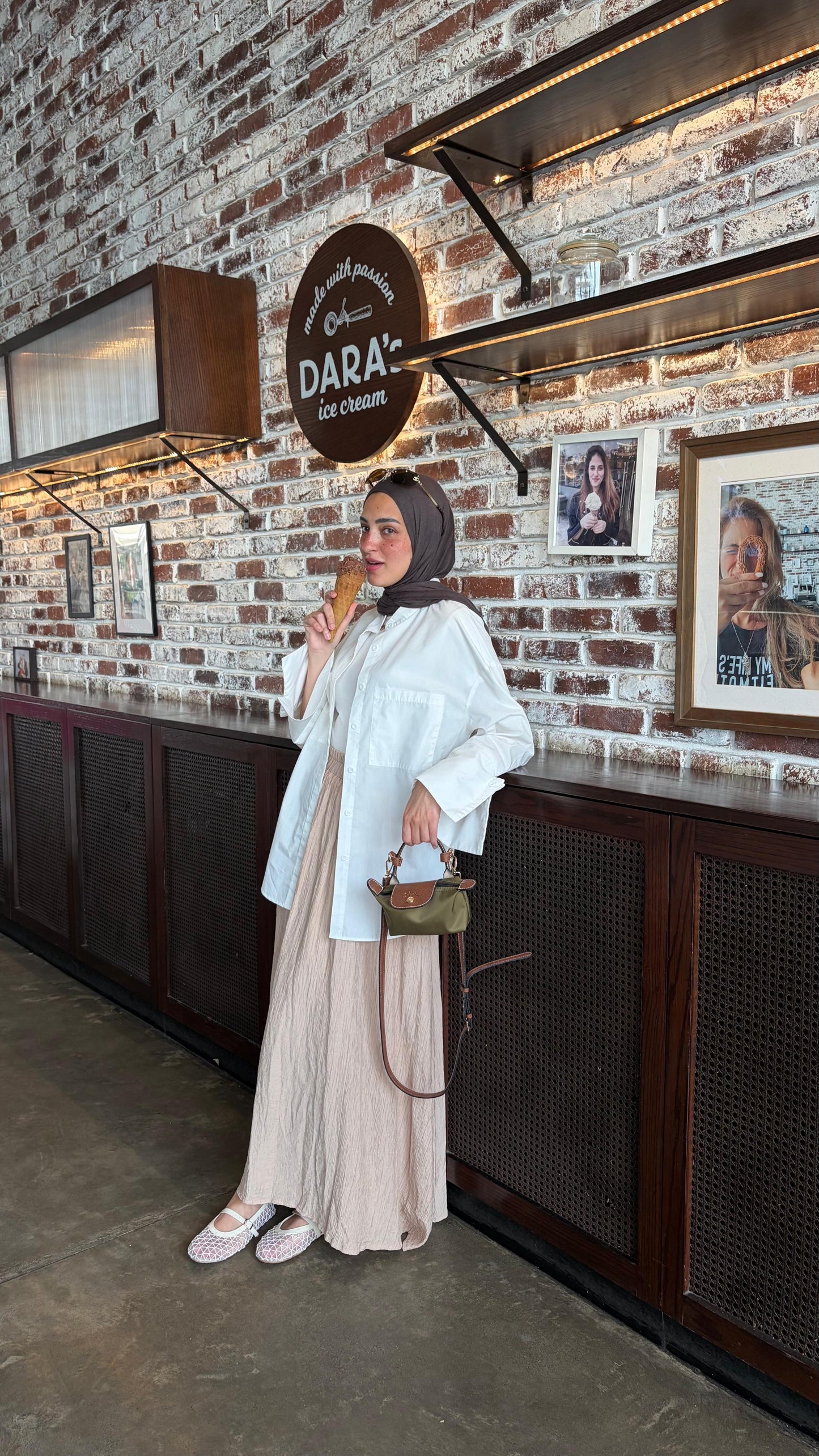 Crushed skirt In Beige