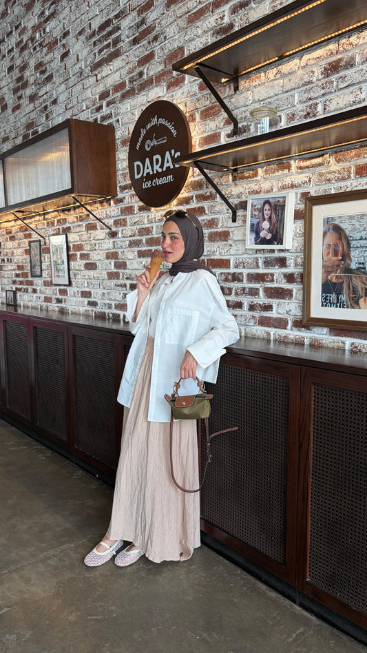 Crushed skirt In Beige