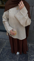Flow sleeves top in Beige